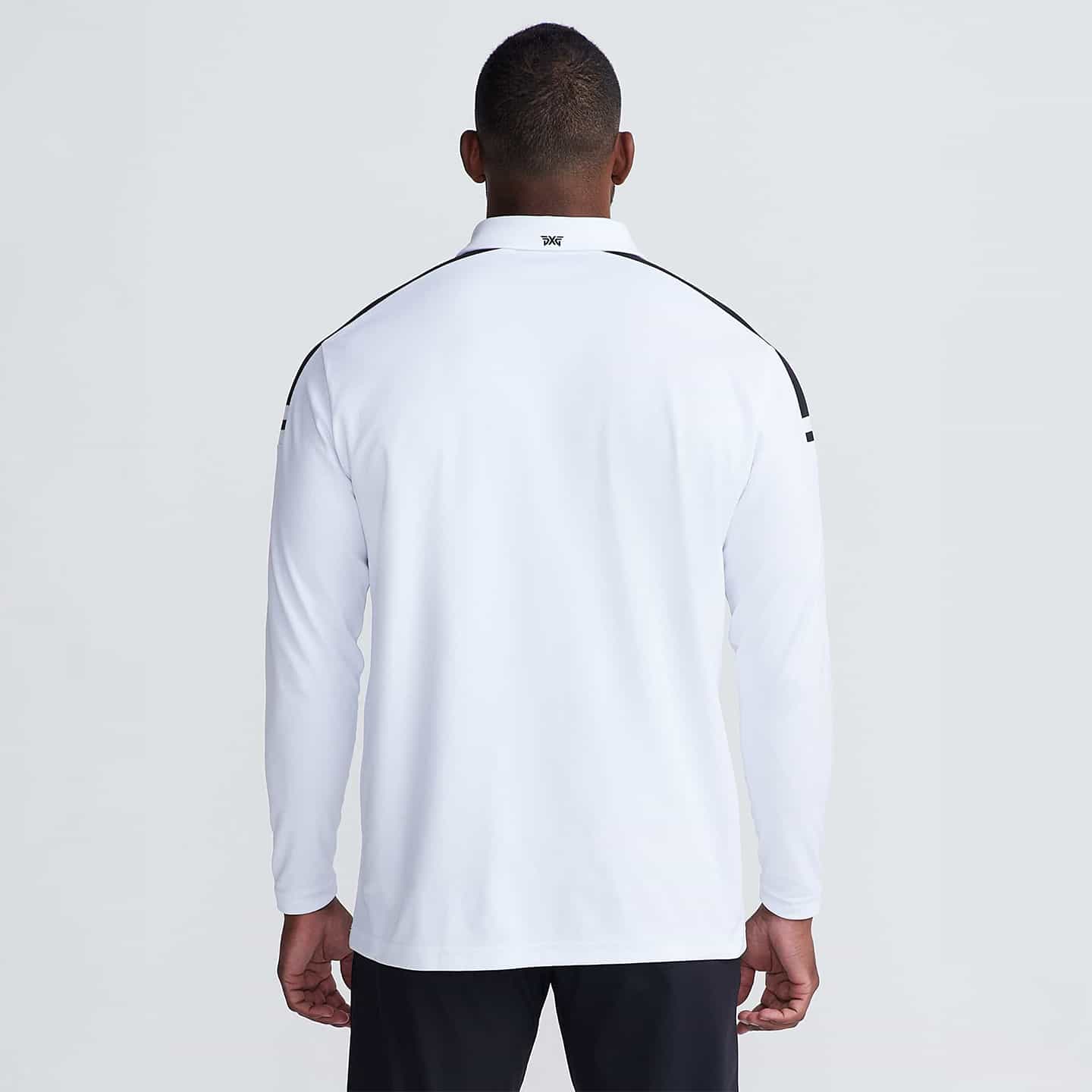 Men's Long Sleeve Knit Shoulder Panel Polo