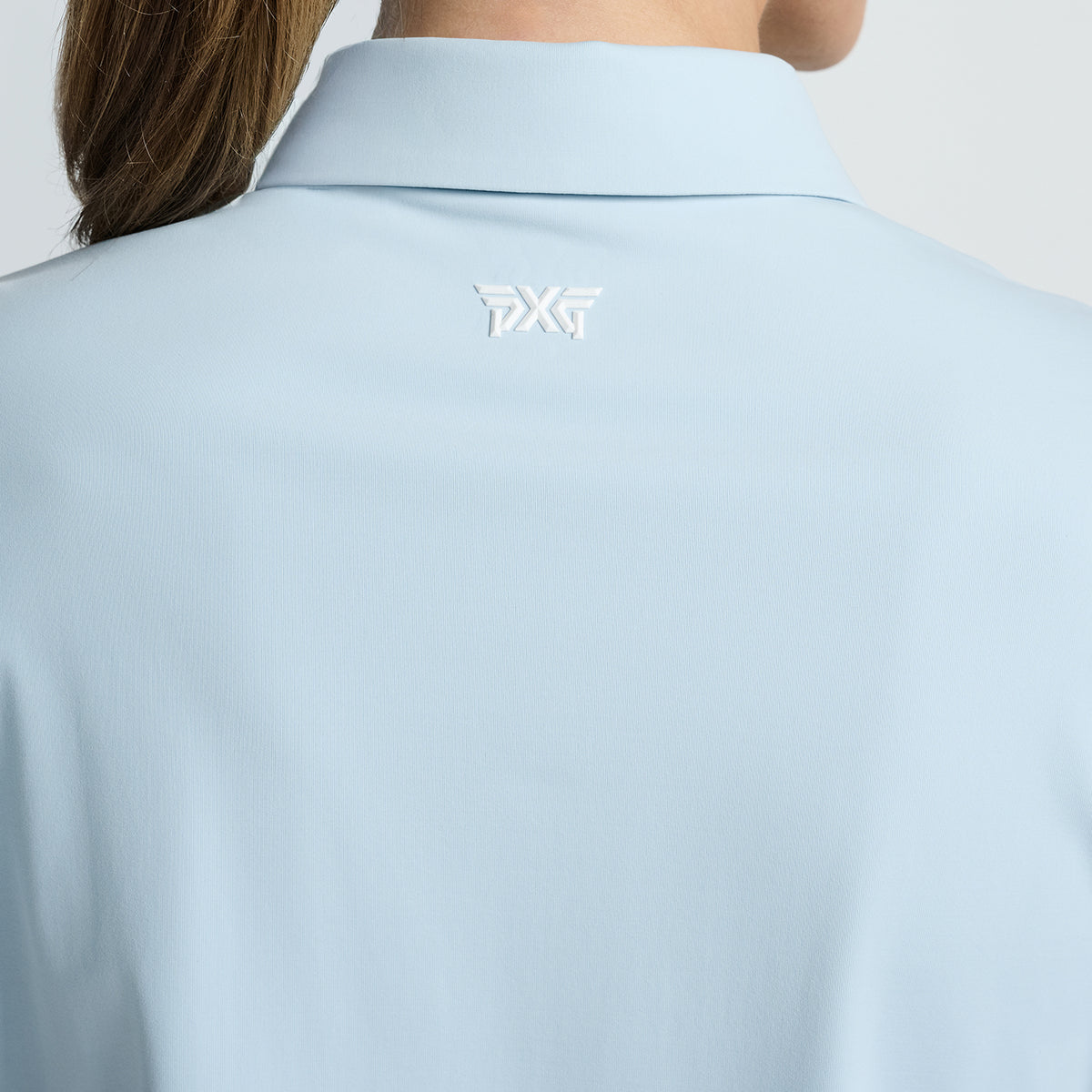 Women's RP Signature Polo in Ciel, back detail view