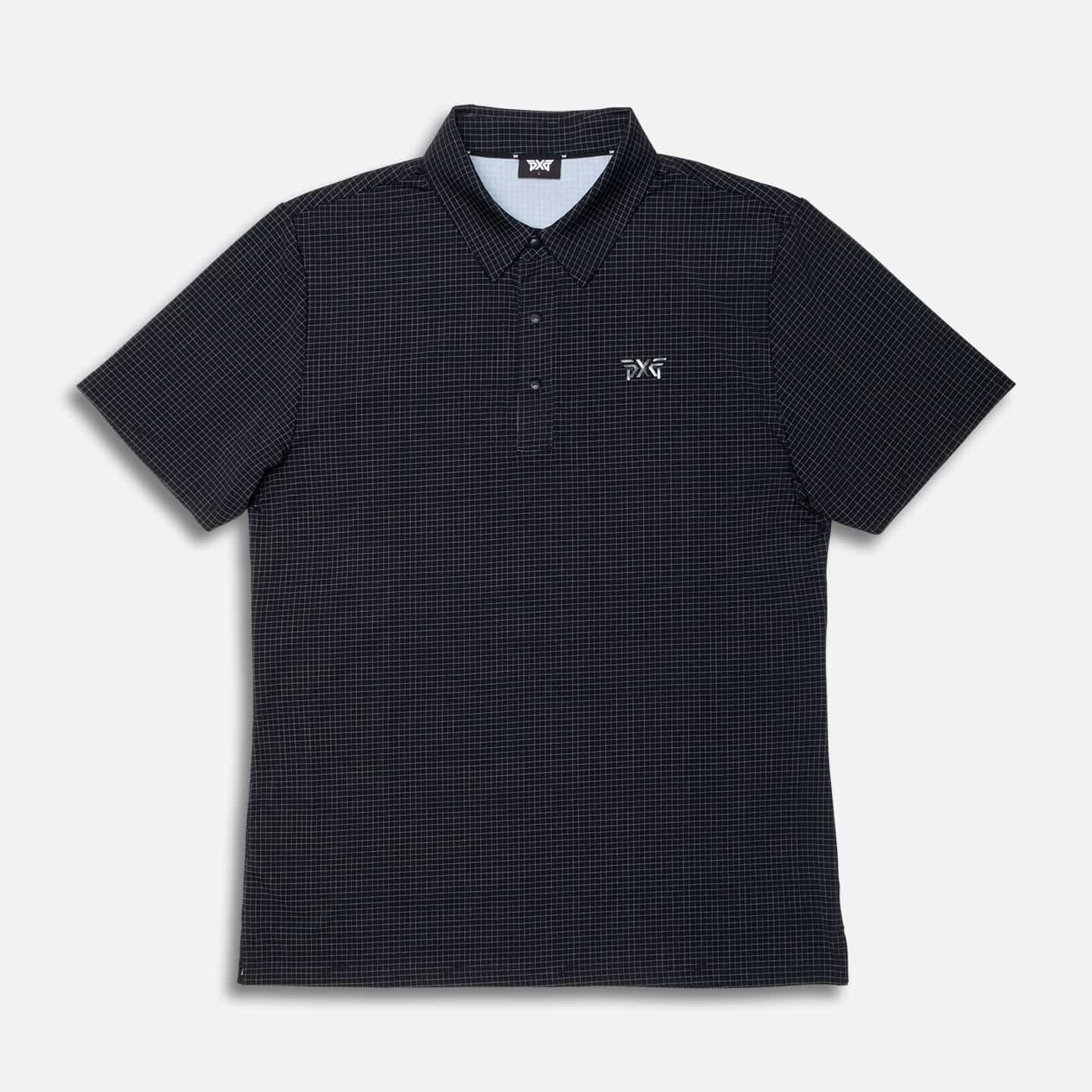PXG Men's Comfort Fit Crisscross Print Polo in Black