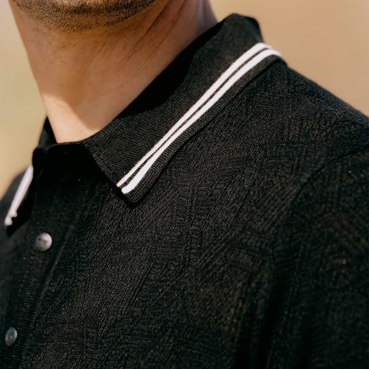 Men's Multi-Logo Jacquard Knitted Polo - PXG