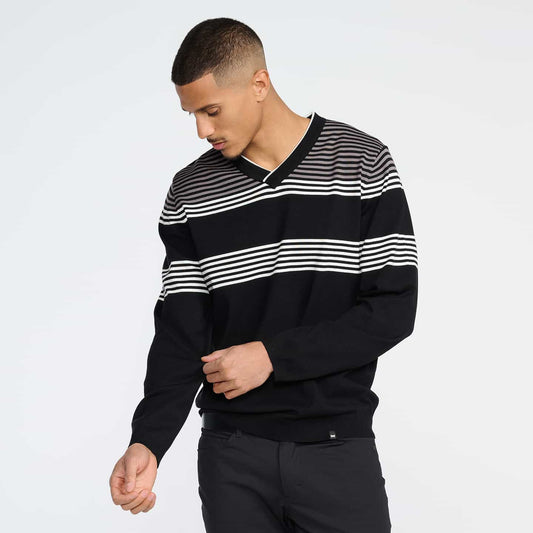 Men's Multi-Striped V-Neck Sweater - PXG