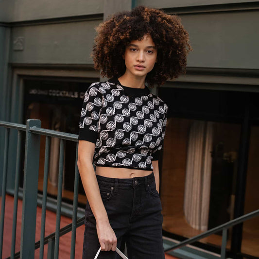 Women's Golf Ball Motif Knitted Top - PXG