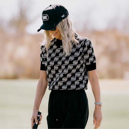 Women's Golf Ball Motif Knitted Top - PXG