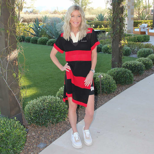 Women's Varsity Pointelle Tunic Dress - PXG