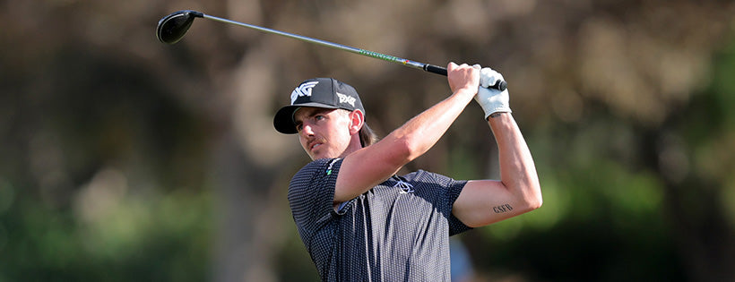 Jake Knapp swinging golf club