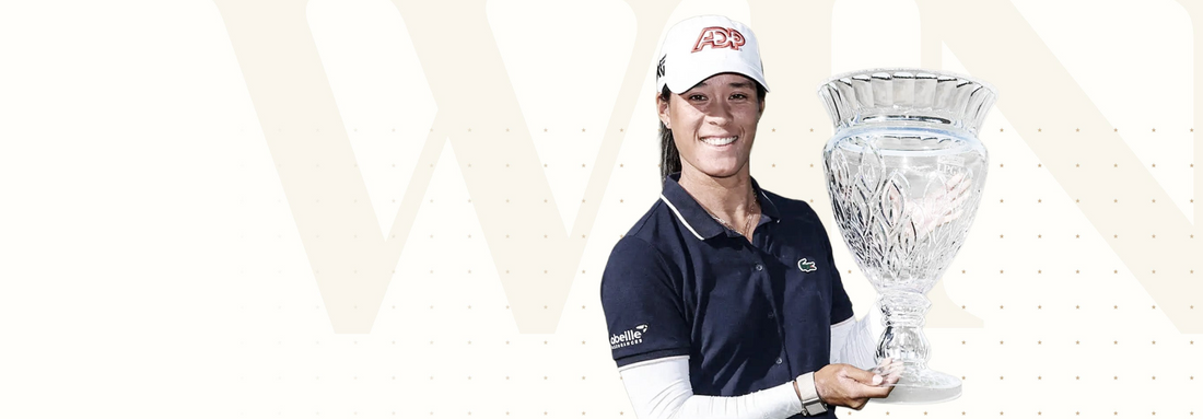Céline Boutier is holding the ShopRite LPGA Classic trophy