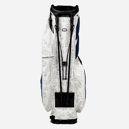 PXG red, white, and blue 2026 stars and stripes carry stand golf bag on a white background