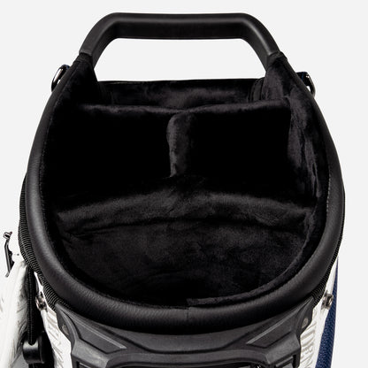 PXG red, white, and blue 2026 stars and stripes carry stand golf bag on a white background