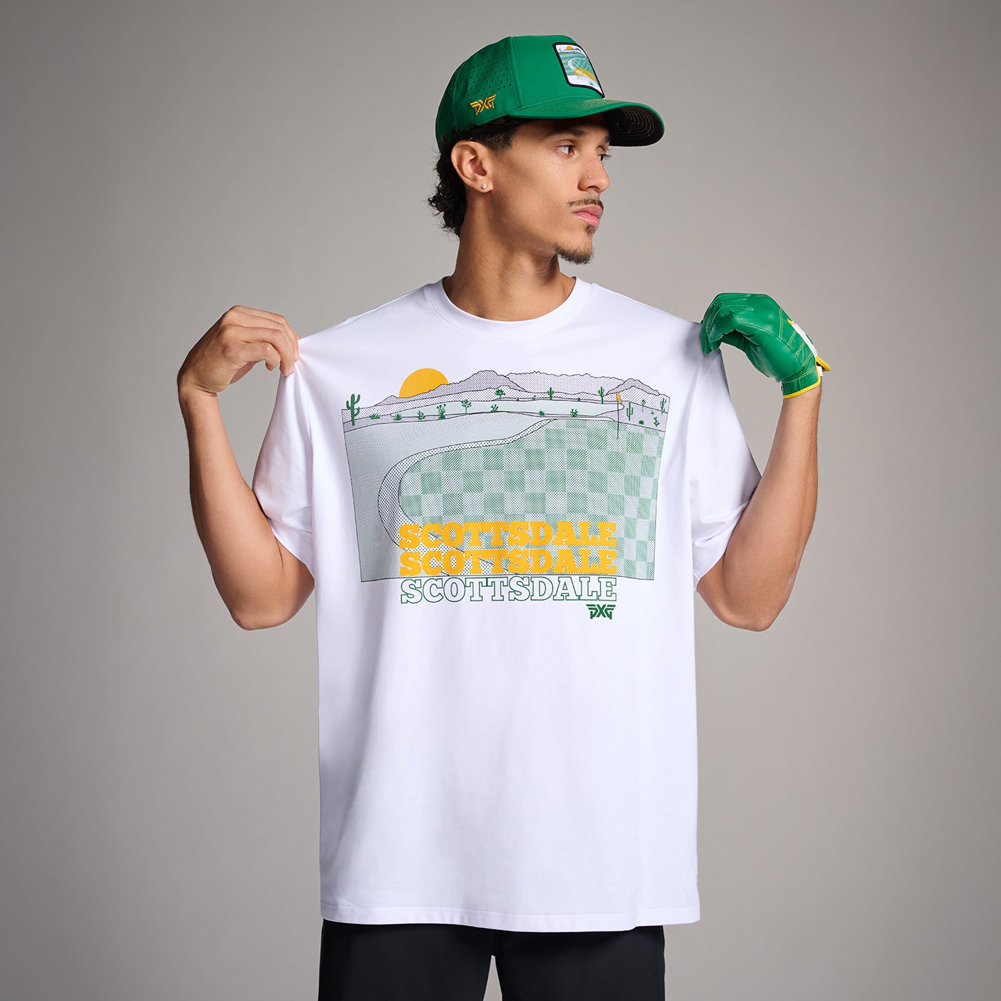PXG ゴルフウェア 白 半袖 カラーTシャツ PXG 白 ゴルフ レア 95-新発売の