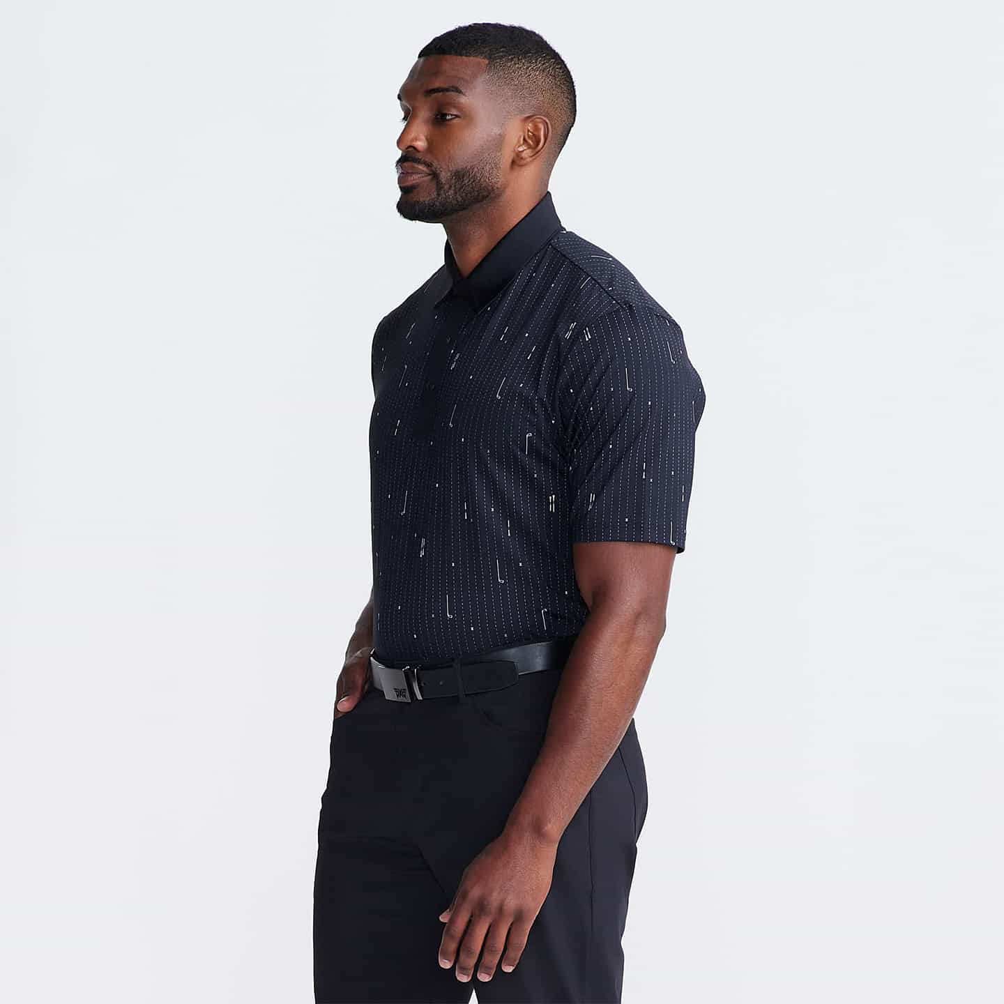 Men's Golf Icons Pin Stripe Polo