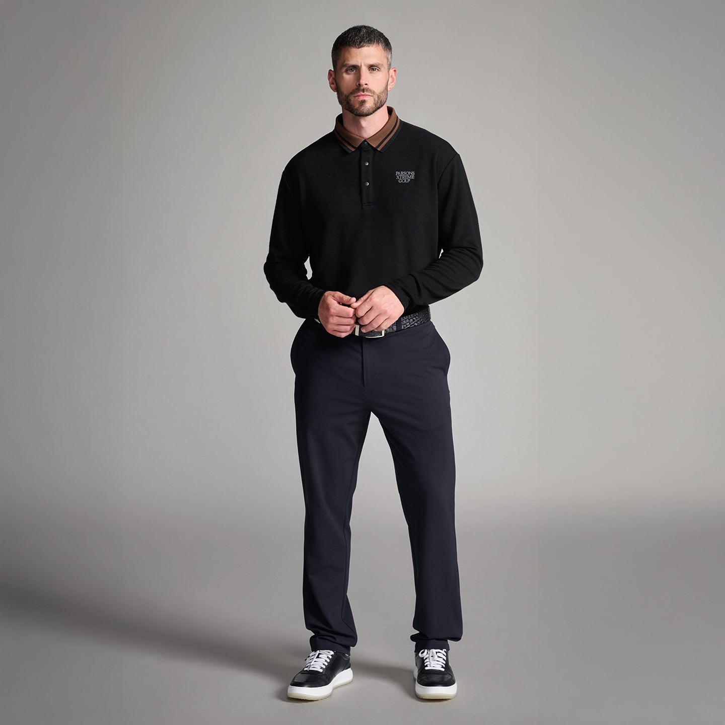 Men's Plush Long Sleeve Polo