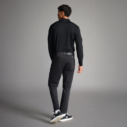 Men's Long Sleeve Shoulder Panel Polo