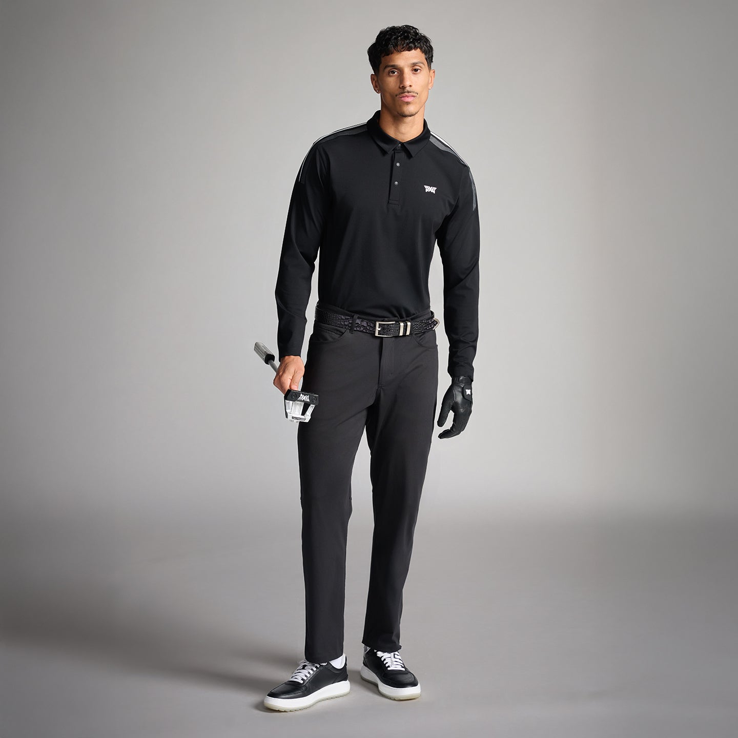 Men's Long Sleeve Shoulder Panel Polo