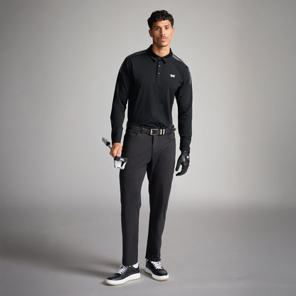 Men's Long Sleeve Shoulder Panel Polo