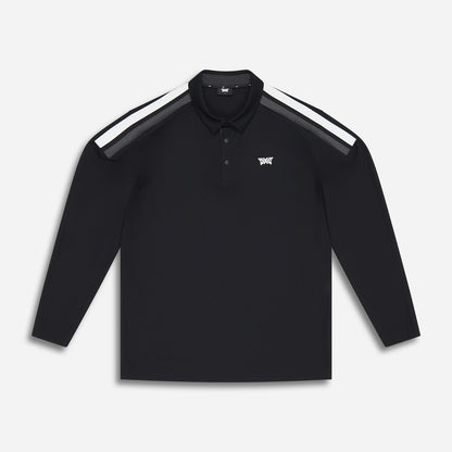 Men's Long Sleeve Shoulder Panel Polo