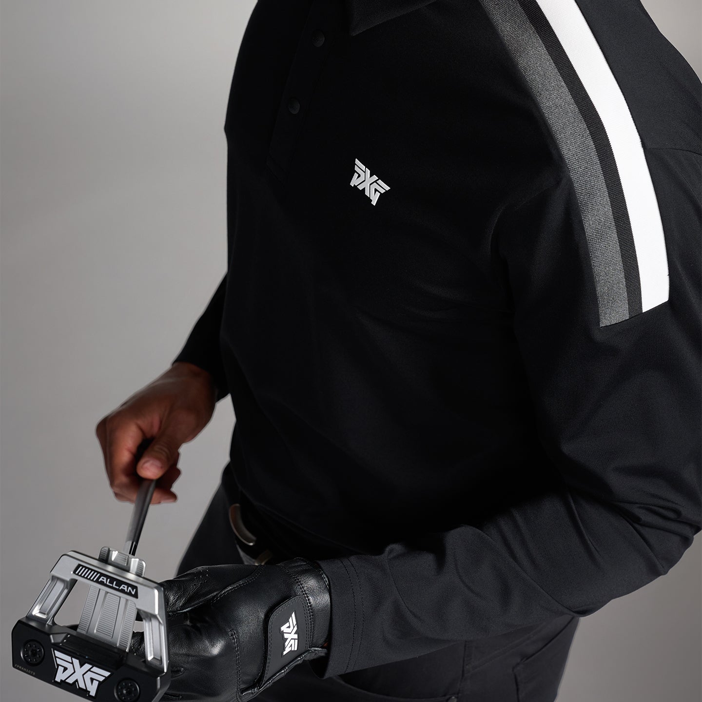 Men's Long Sleeve Shoulder Panel Polo