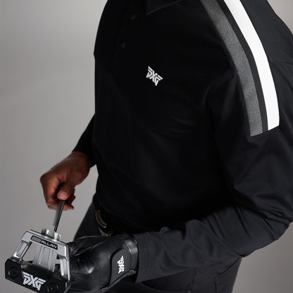 Men's Long Sleeve Shoulder Panel Polo