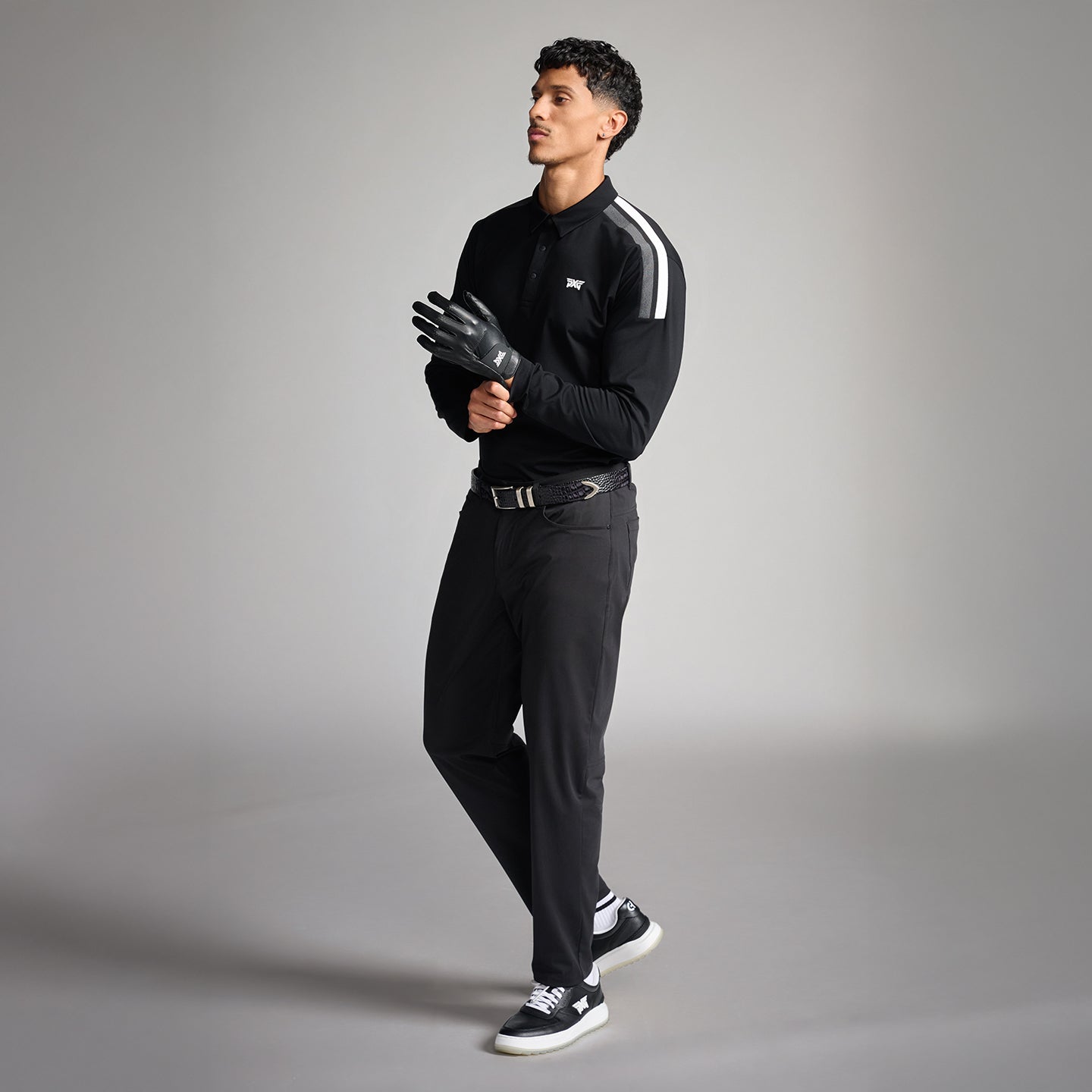 Men's Long Sleeve Shoulder Panel Polo