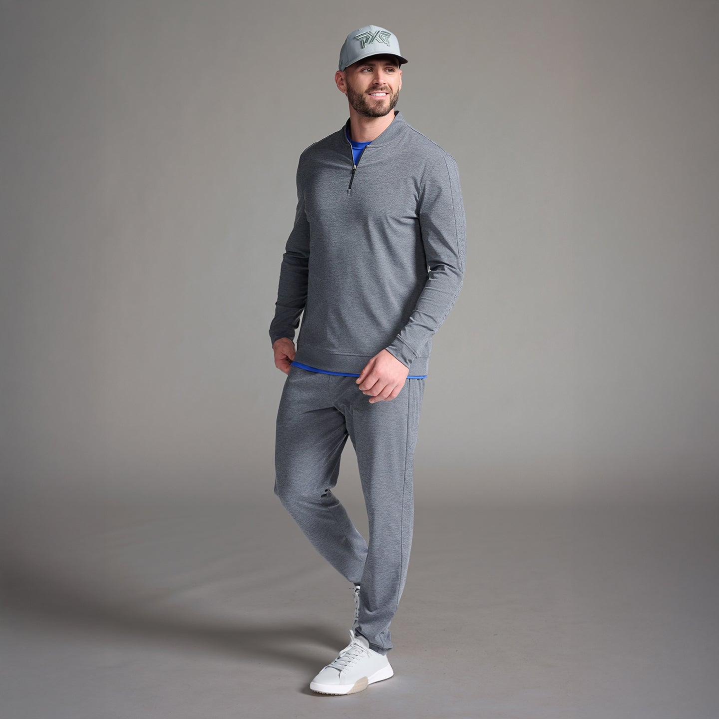 PXG men's charcoal shadow jogger on a white background