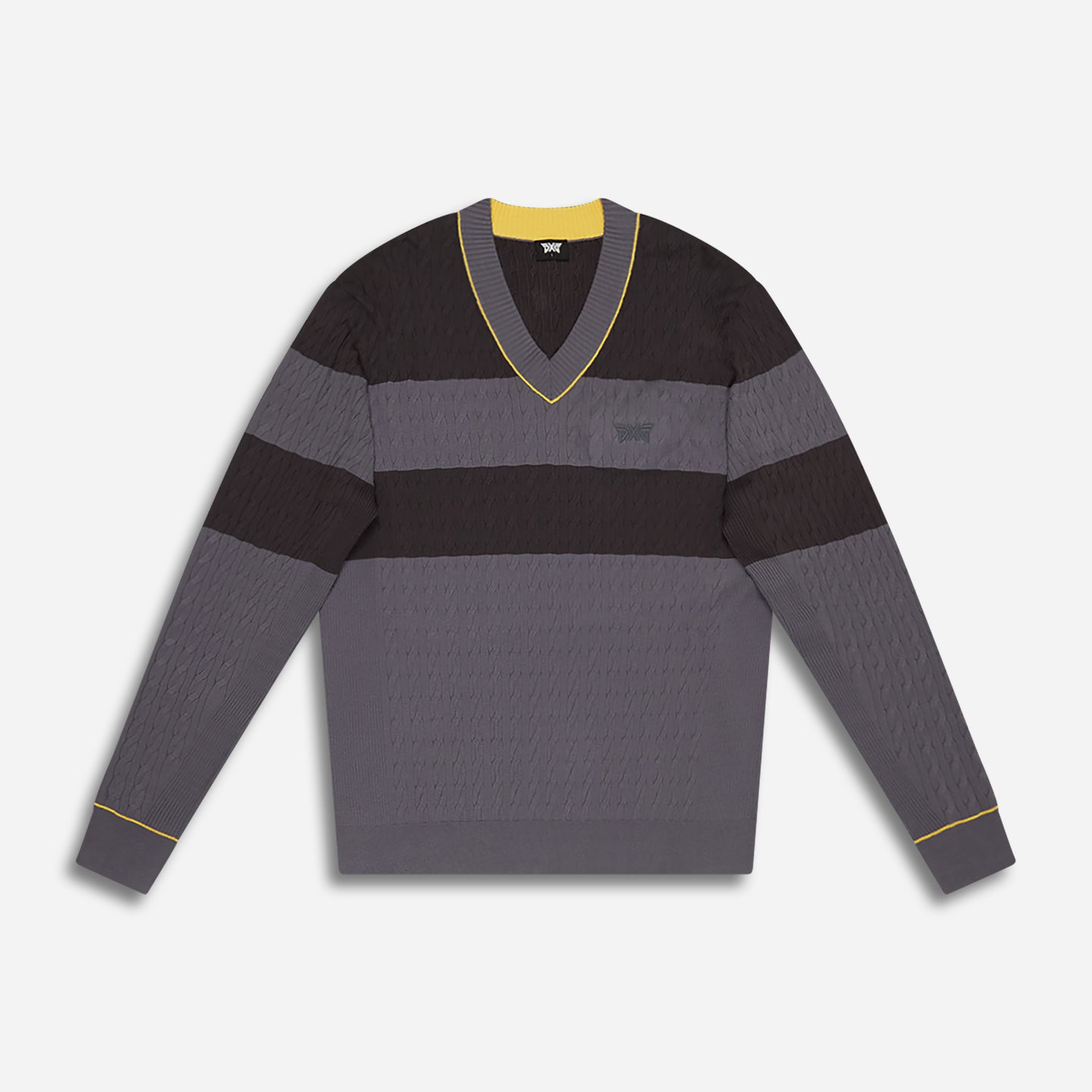 Men's Cable Knit V-Neck Sweater