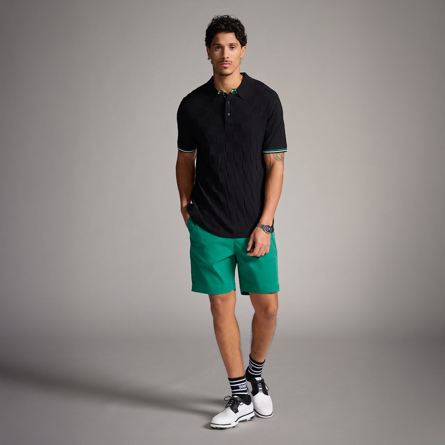 Men's Fairway Checkered Knitted Polo