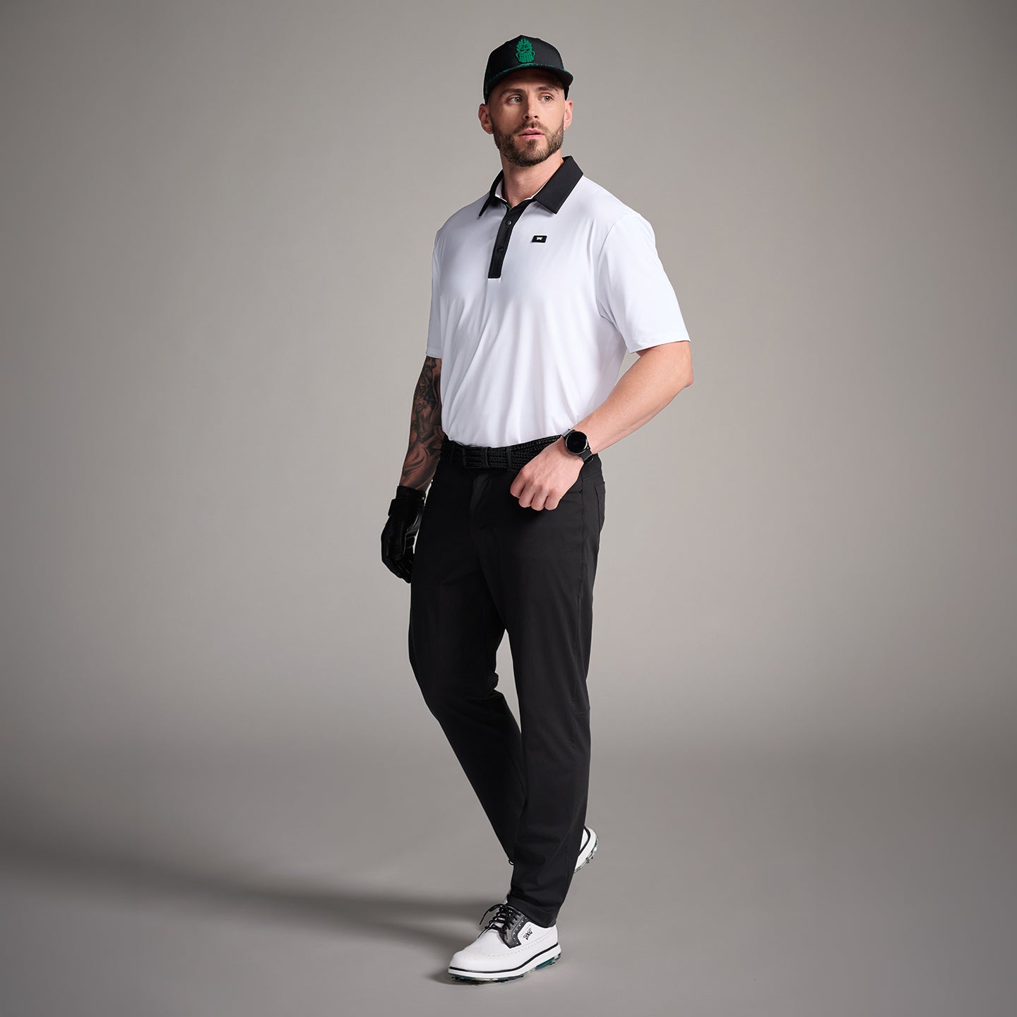 black and white polo dress shirt Eight-X | Designer Dress Shirts