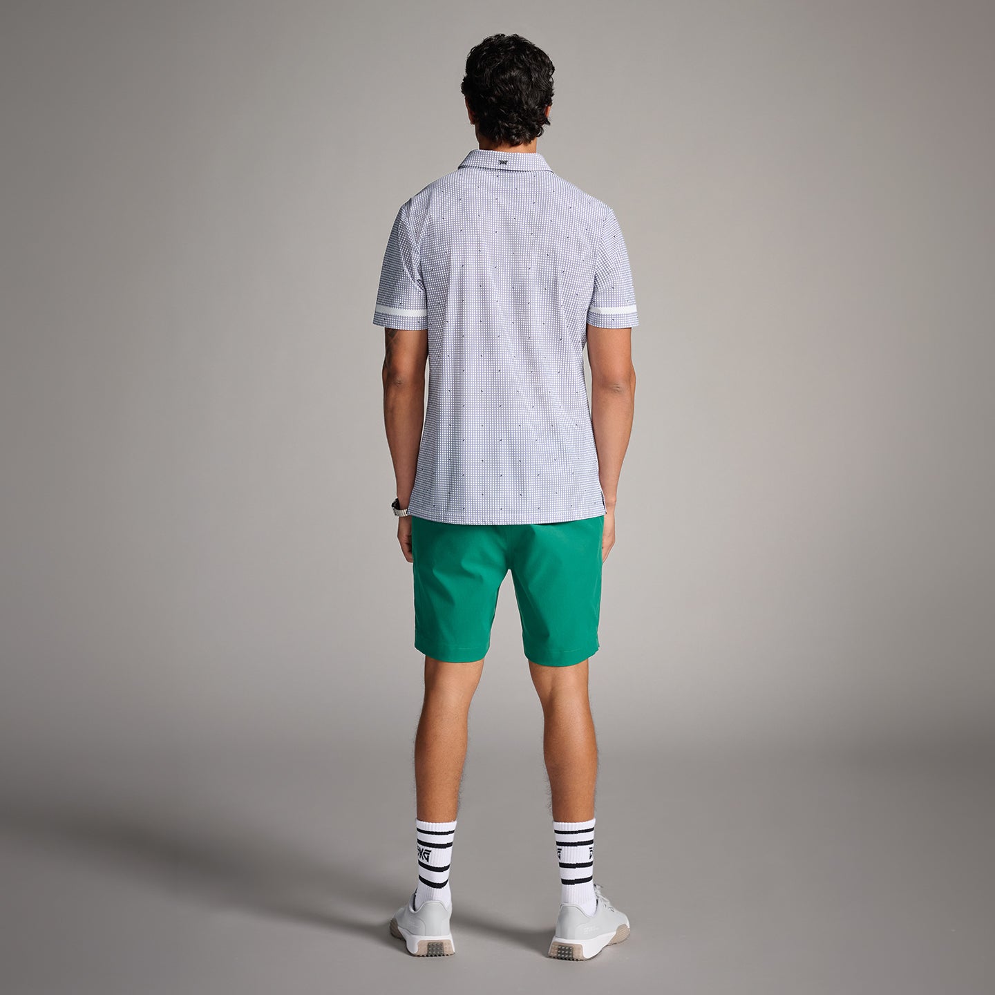 Men's Basket Weave Print Polo