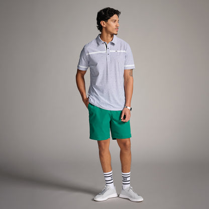 Men's Basket Weave Print Polo