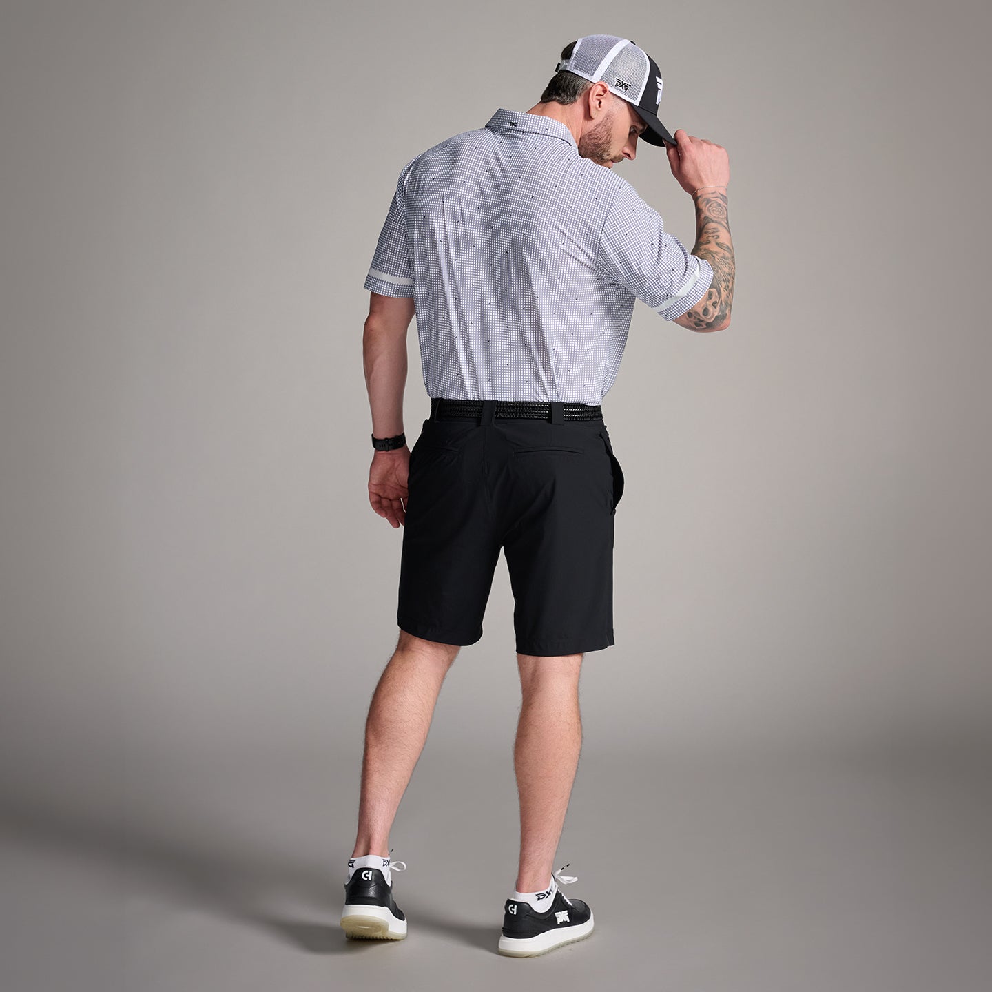 Men's Basket Weave Print Polo