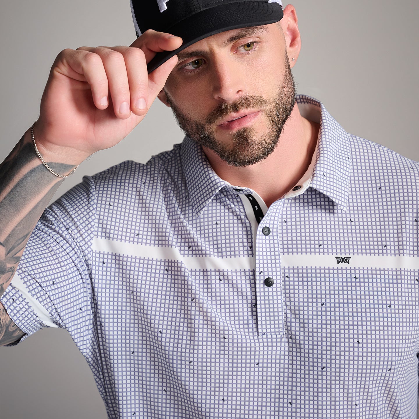 Men's Basket Weave Print Polo