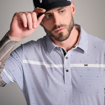 Men's Basket Weave Print Polo