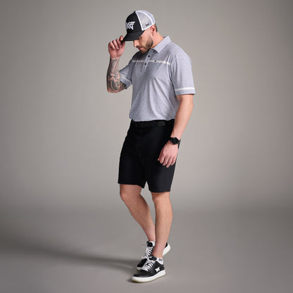 Men's Basket Weave Print Polo