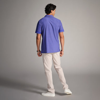 Men's Basket Weave Print Polo