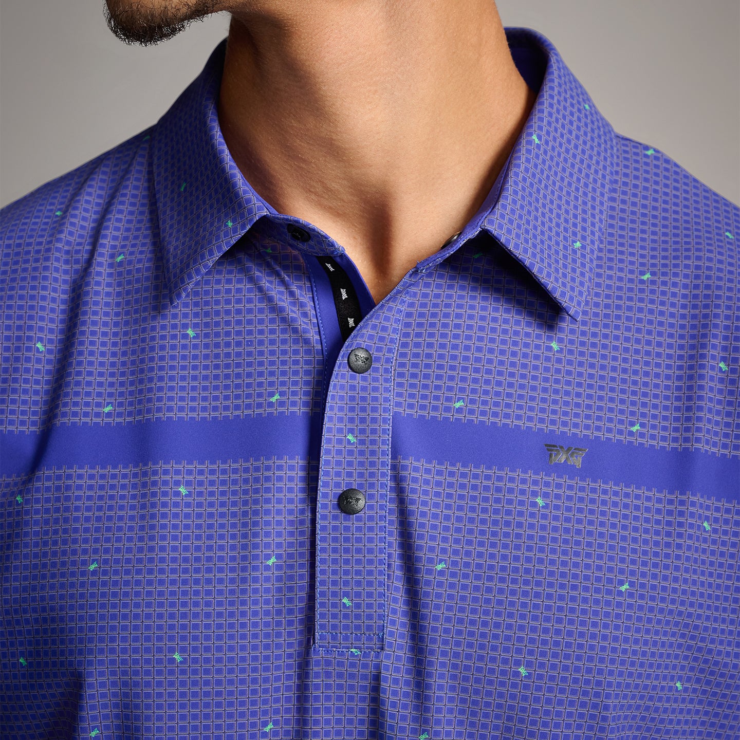 Men's Basket Weave Print Polo