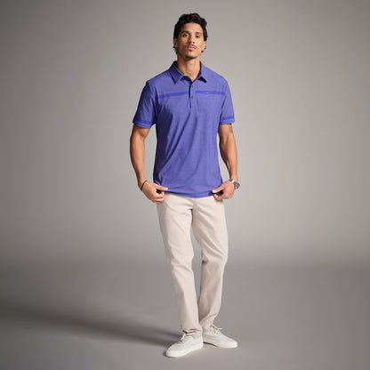 Men's Basket Weave Print Polo