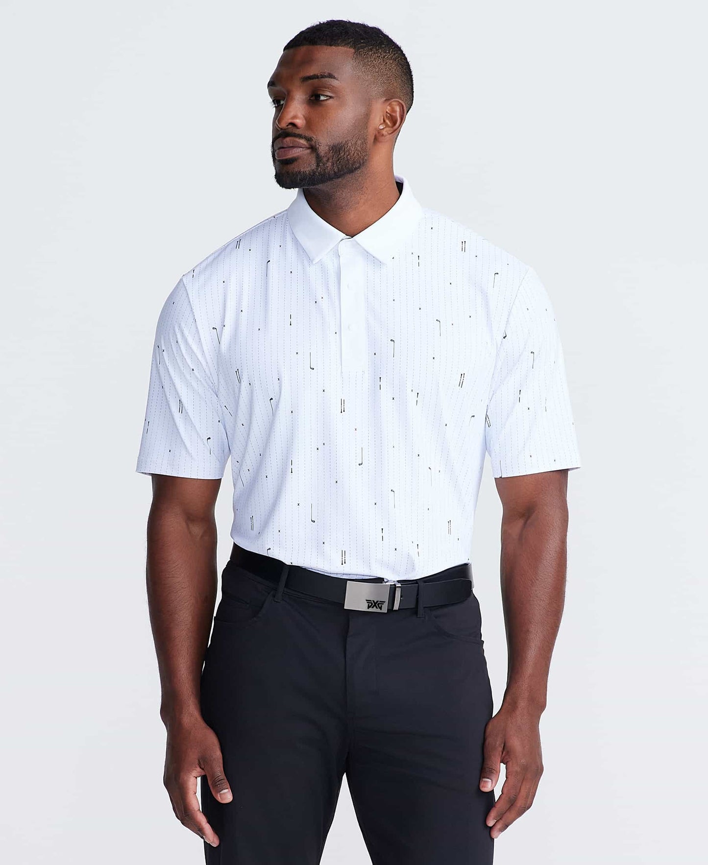 Men's Golf Icons Pin Stripe Polo