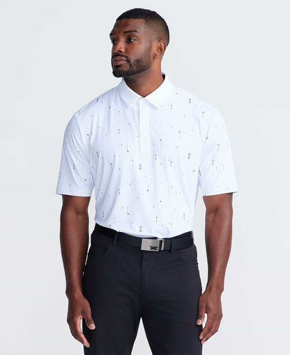 Men's Golf Icons Pin Stripe Polo