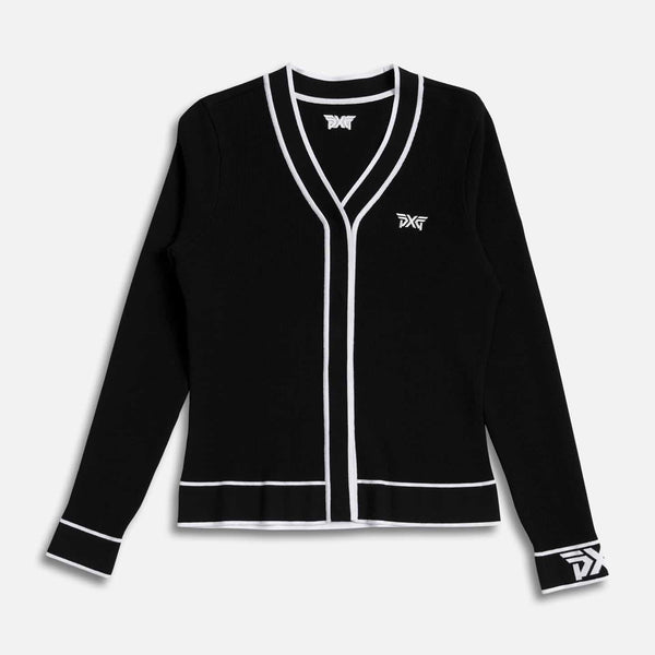 新品PXG ゴルフウェアレディース Vネックカーディガン レディース CW-CFPGW4303-Womens-Varsity-V-
