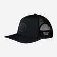 PXG Darkness 5 Panel Trucker Patch Snapback, Black, product photo 1