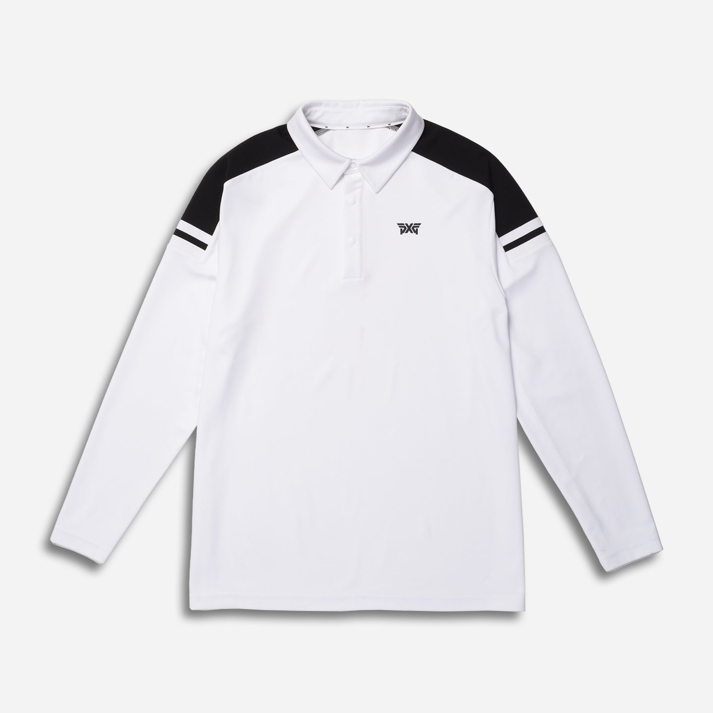 Men's Long Sleeve Knit Shoulder Panel Polo