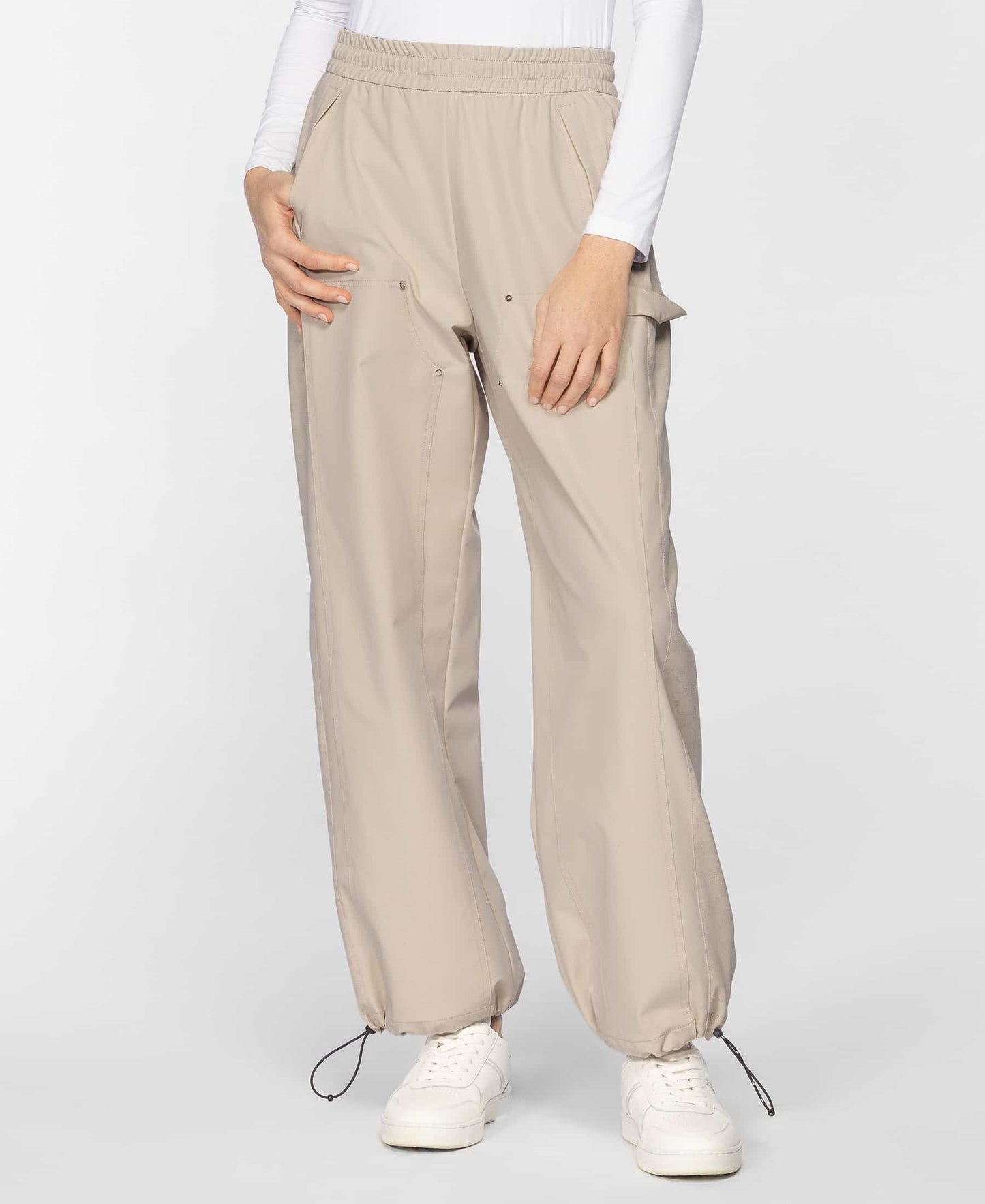 Women's Perforated Logo Wide Leg Trouser