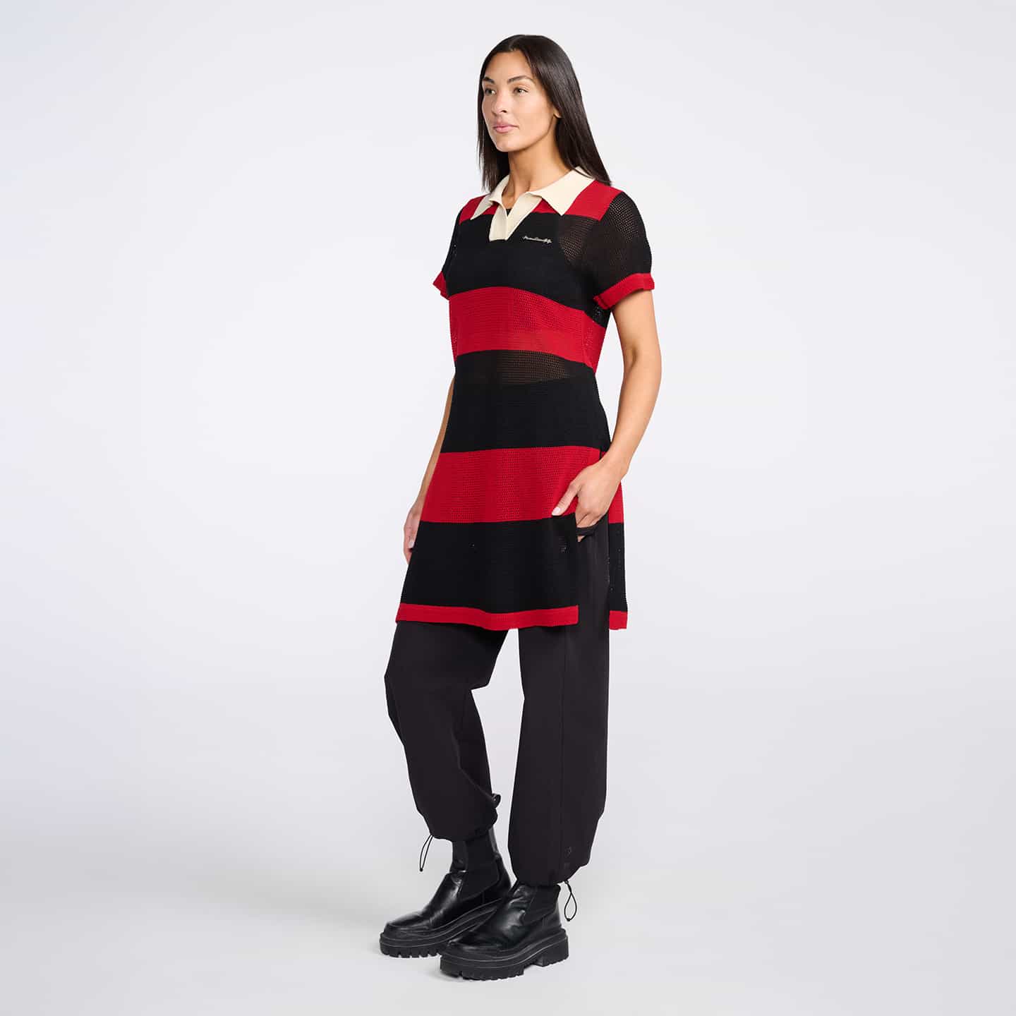 PXG Women's Varsity Pointelle Tunic Dress in Multi PXG Women's Varsity Pointelle Tunic Dress in Multi