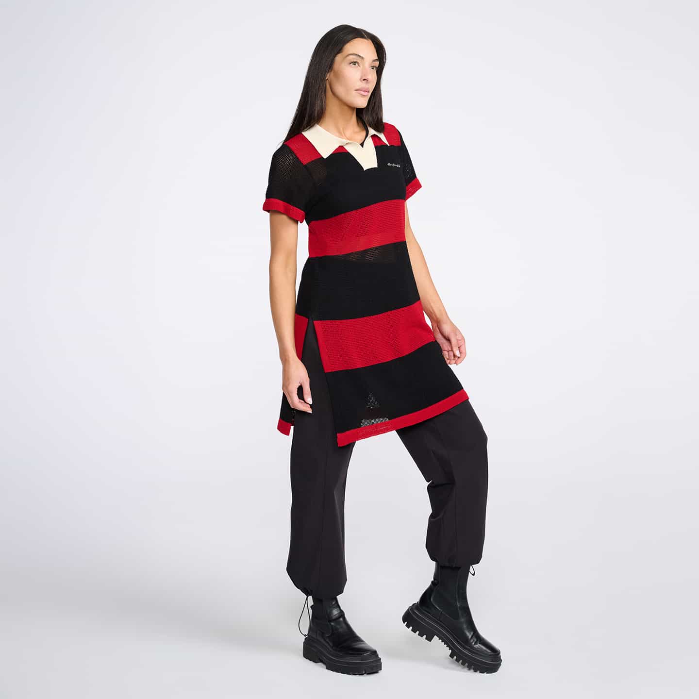 PXG Women's Varsity Pointelle Tunic Dress in Multi PXG Women's Varsity Pointelle Tunic Dress in Multi