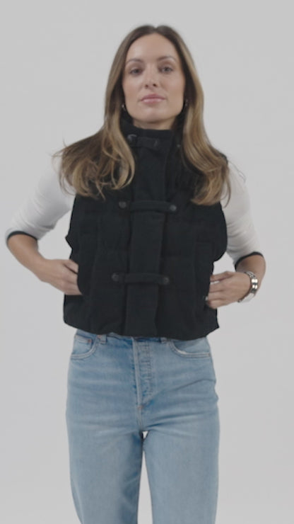 Women's Cozy Corduroy Puffer Vest