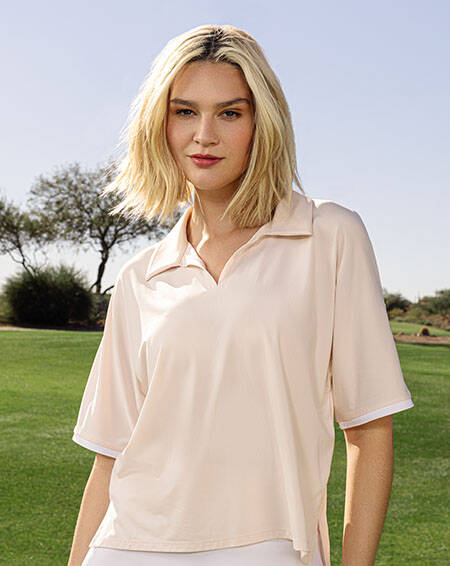 woman in bloom polo