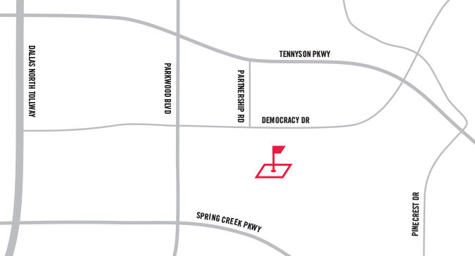 Map of PXG Store location in Plano, Texas.