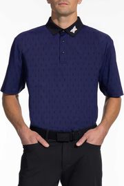 Comfort Fit Cactus Print Polo Navy