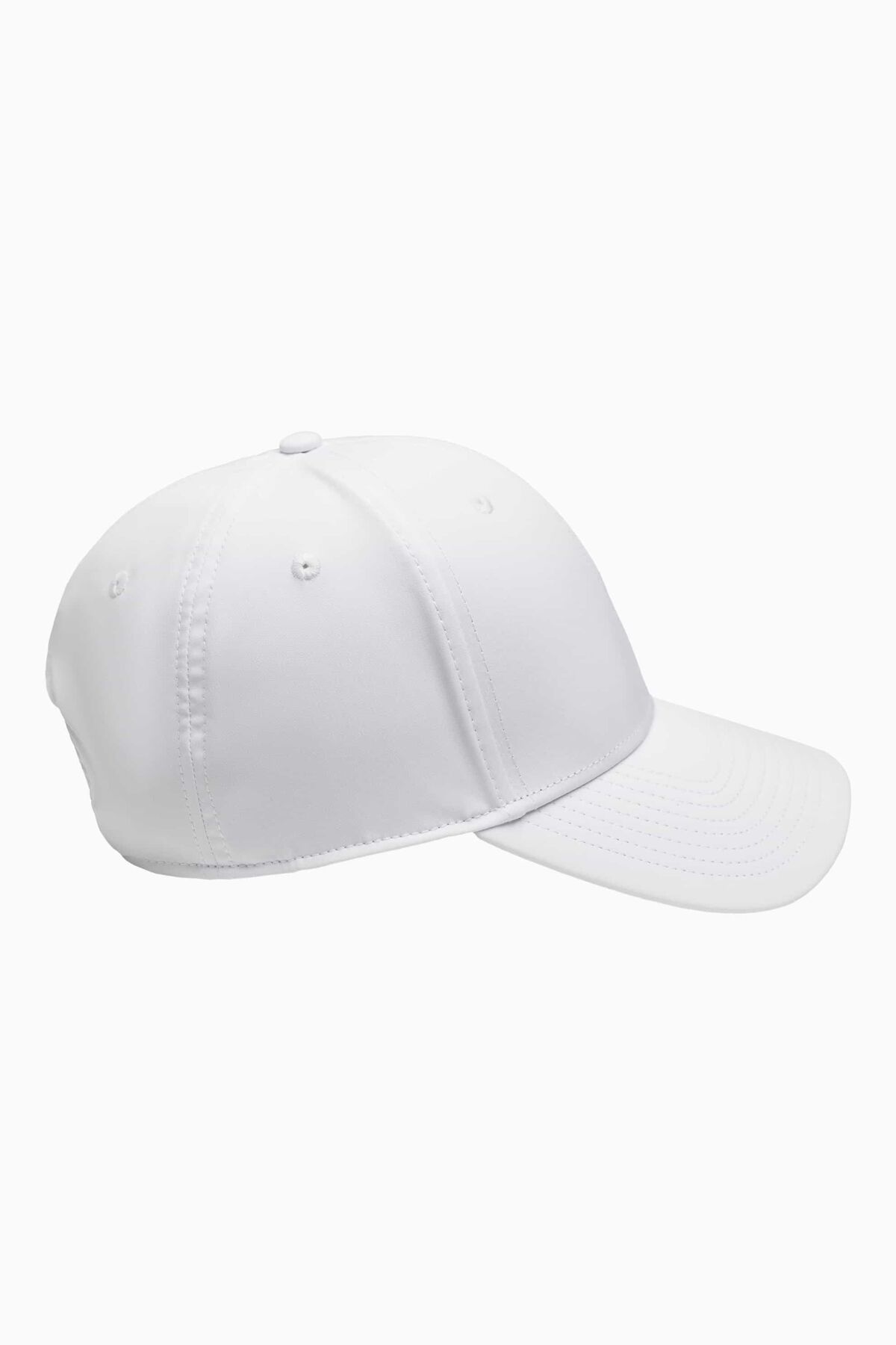 Faceted Minimalist 6 Panel Structured Cap White