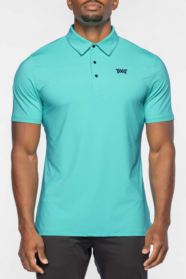 Men's Athletic Fit Perforated Panel Polo
