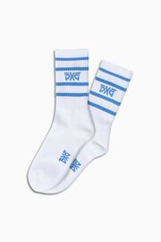 Women's Stripe Crew Socks - Blue 